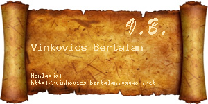 Vinkovics Bertalan névjegykártya