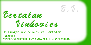 bertalan vinkovics business card